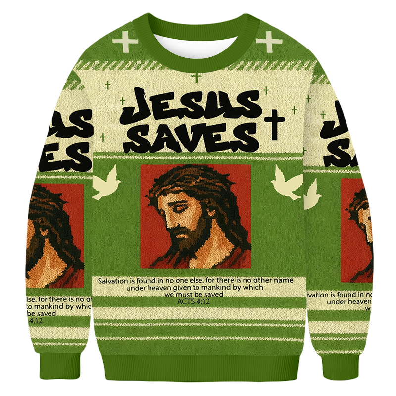 Tokyoviva Jesus Saves Ugly Sweatshirt
