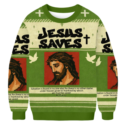 Baddiecat Jesus Saves Ugly Sweatshirt