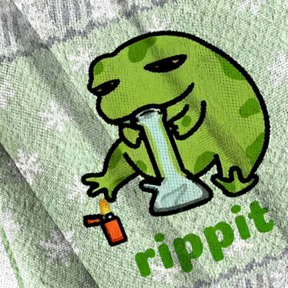 Baddiecat Rippit Frog Bong Christmas Ugly Sweatshirt