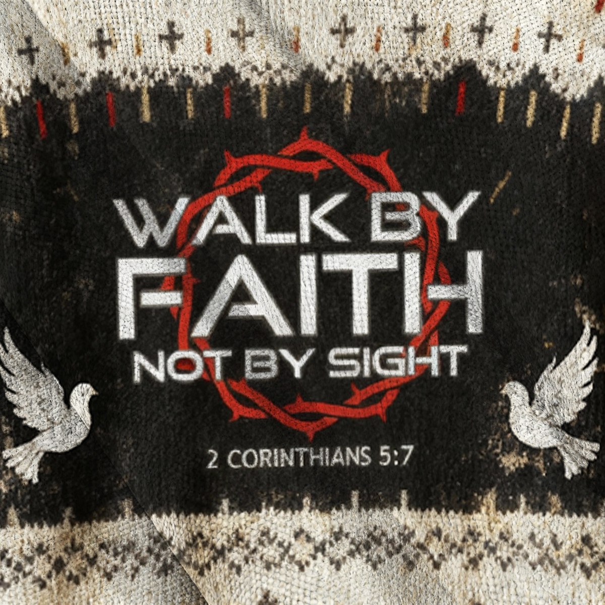 Baddiecat Walk By Faith Christmas Ugly Sweatshirt