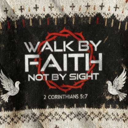 Baddiecat Walk By Faith Christmas Ugly Sweatshirt