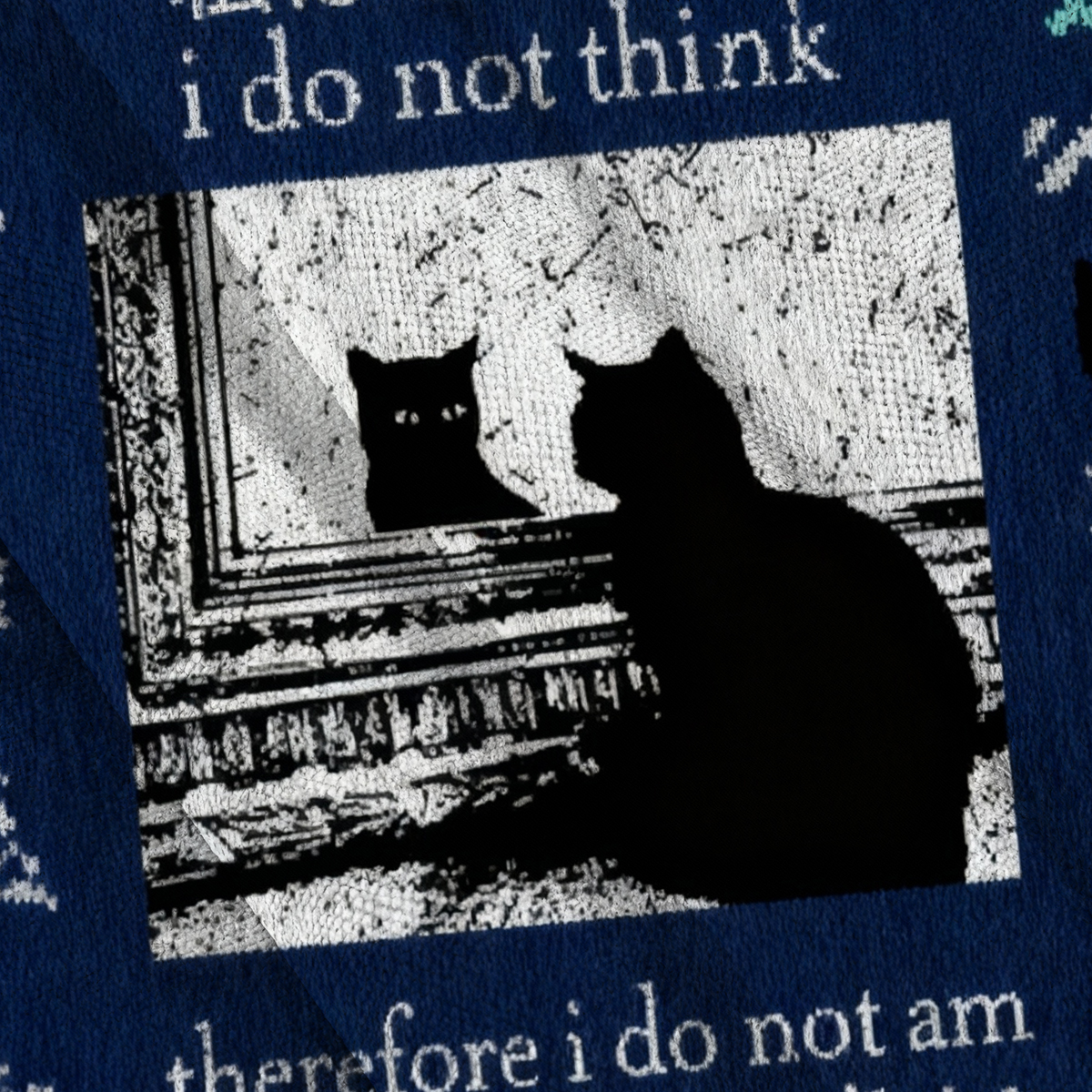 Baddiecat I Do Not Think Therefore I Do Not Am Christmas Ugly Sweatshirt