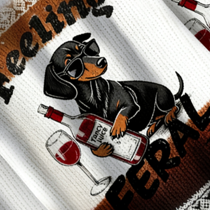 Baddiecat The Dachshund Feeling Feral Christmas Ugly Sweatshirt