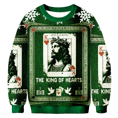 Baddiecat The King Of Hearts Christmas Ugly Sweatshirt