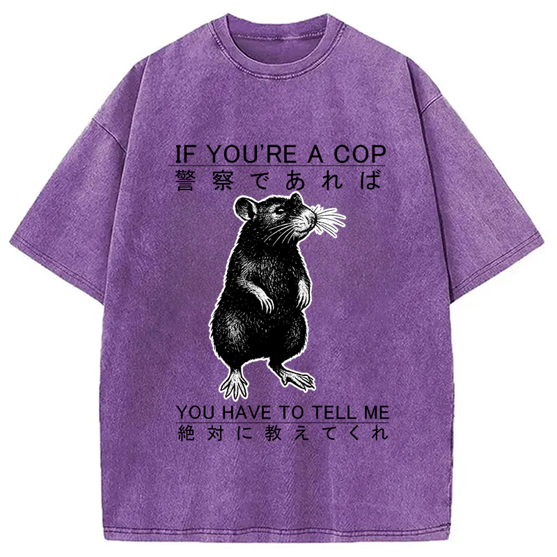 If You're A Cop Japanese Rat Washed T-Shirt