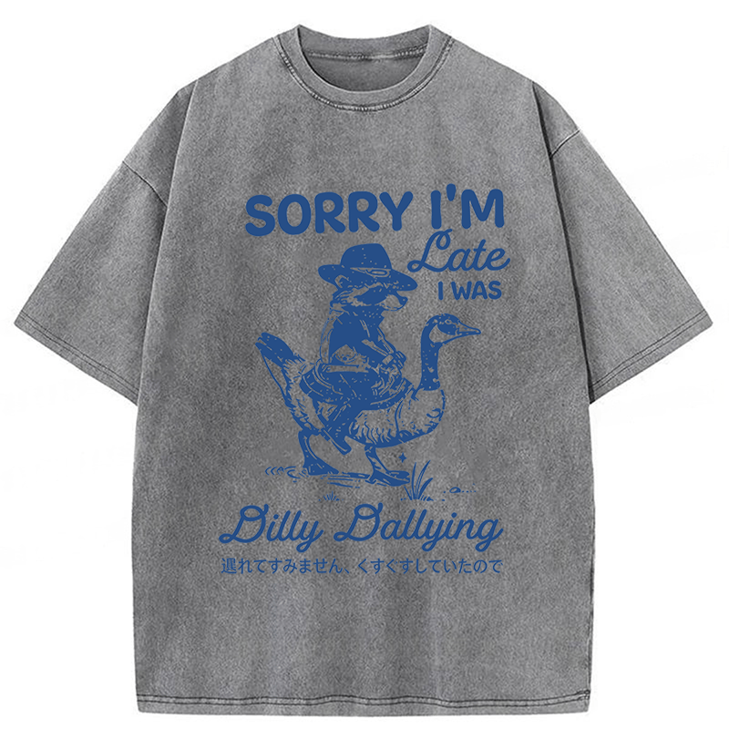 Tokyoviva Dilly Dallying Funny Washed T-shirt
