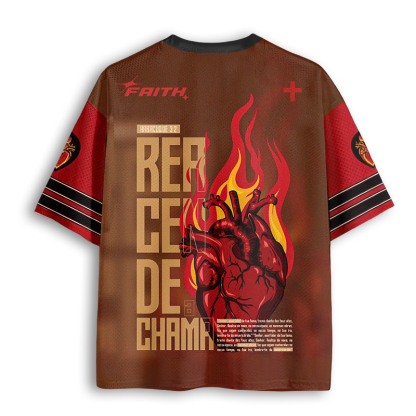 Baddiecat Sacred Heart Christian Faith Mesh Jersey