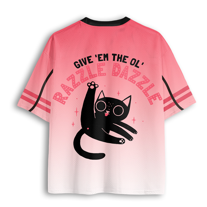 Baddiecat Give Em The Ol Razzle Dazzle Cat Mesh Jersey