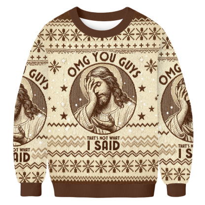 Baddiecat That's Not What I Said Jesus Christmas Ugly Sweatshirt