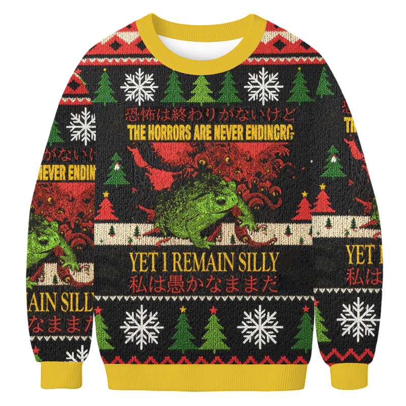Tokyoviva The Horrors Vintage Japanese Frog Christmas Ugly Sweatshirt
