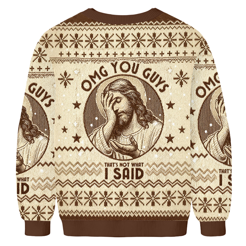 Baddiecat That's Not What I Said Jesus Christmas Ugly Sweatshirt