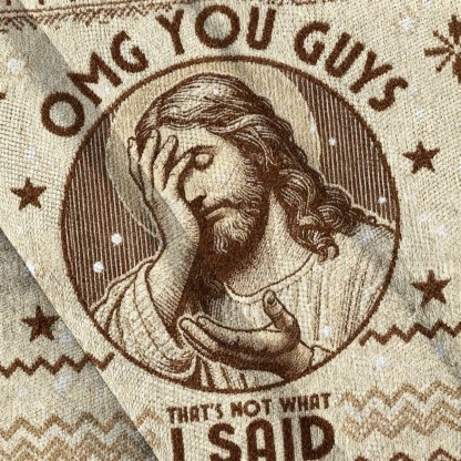 Baddiecat That's Not What I Said Jesus Christmas Ugly Sweatshirt