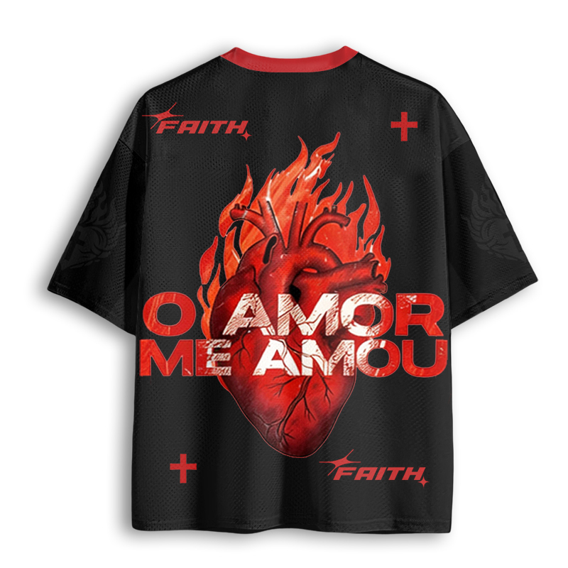 Baddiecat Sacred Heart Christian Faith Mesh Jersey