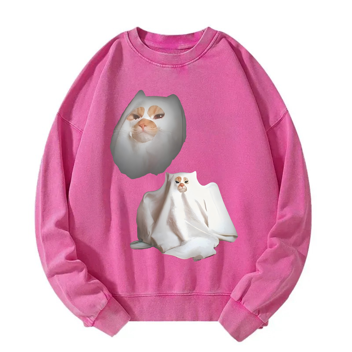 Tokyoviva Ghost Kitten Washed Sweatshirt