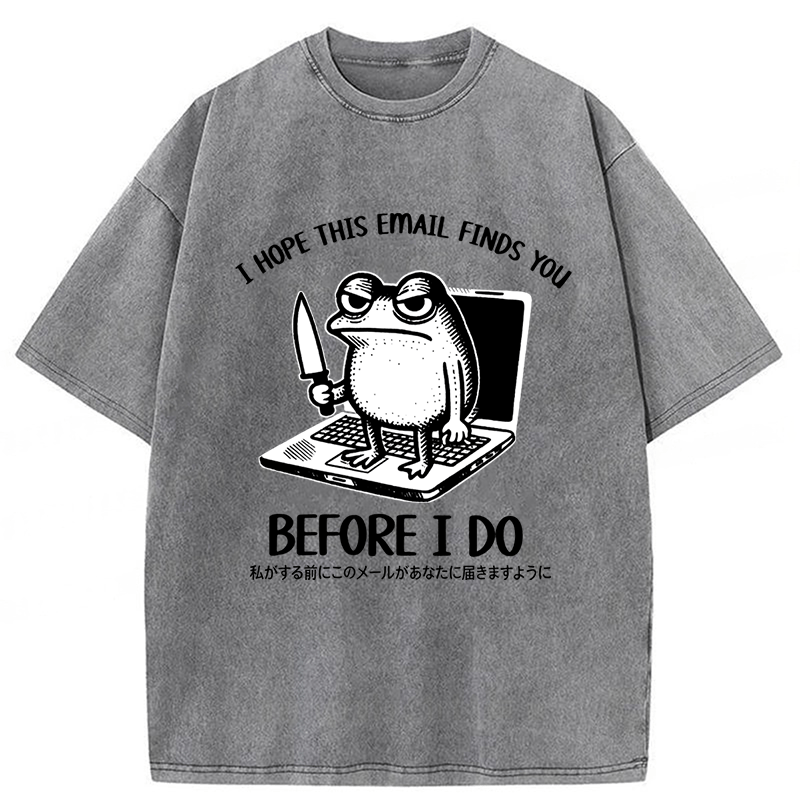 Tokyoviva Email Search Funny Frog Washed T-shirt