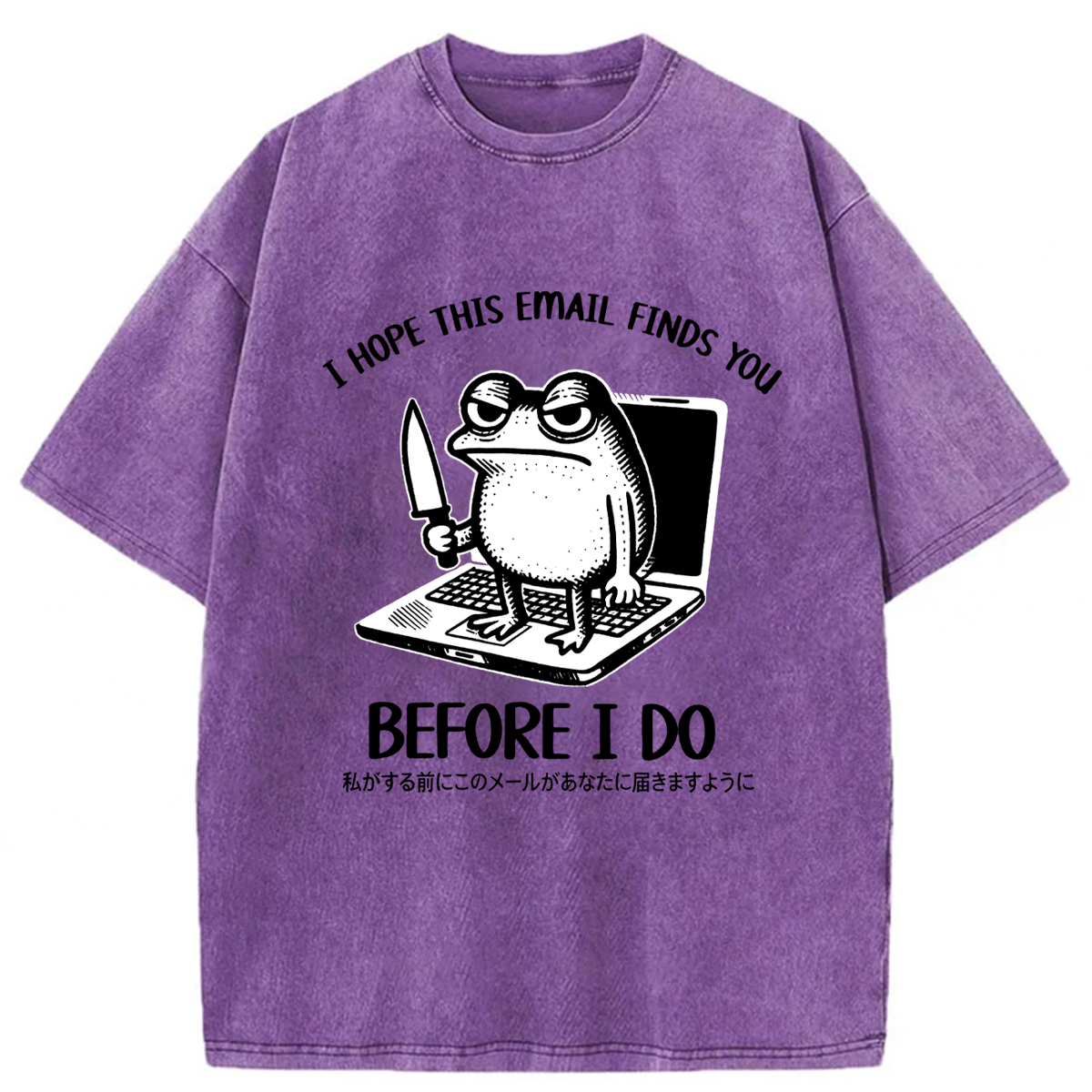 Tokyoviva Email Search Funny Frog Washed T-shirt