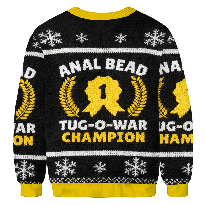 Baddiecat Anal Bead Tug O War Champion Christmas Ugly Sweatshirt