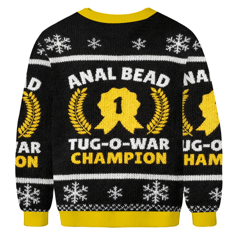 Baddiecat Anal Bead Tug O War Champion Christmas Ugly Sweatshirt