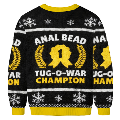 Baddiecat Anal Bead Tug O War Champion Christmas Ugly Sweatshirt