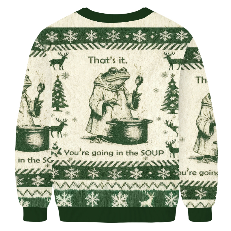 Baddiecat That's It You're Going in the Soup Christmas Ugly Sweatshirt