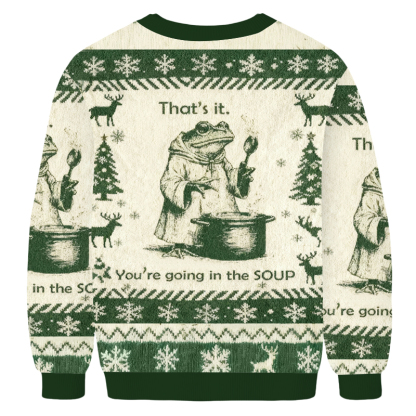 Baddiecat That's It You're Going in the Soup Christmas Ugly Sweatshirt