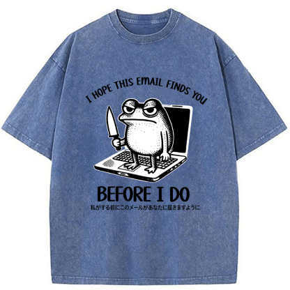 Tokyoviva Email Search Funny Frog Washed T-shirt
