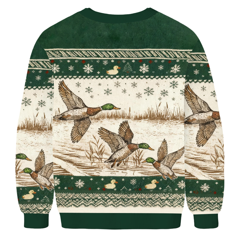 Baddiecat Duck Nature Wildlife Mallard Christmas Ugly Sweatshirt