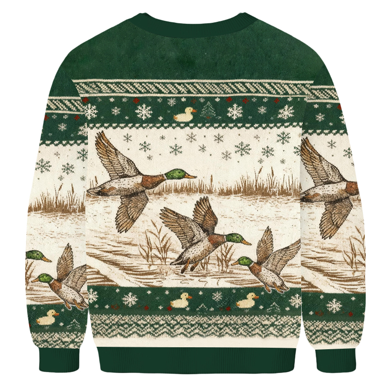 Baddiecat Duck Nature Wildlife Mallard Christmas Ugly Sweatshirt