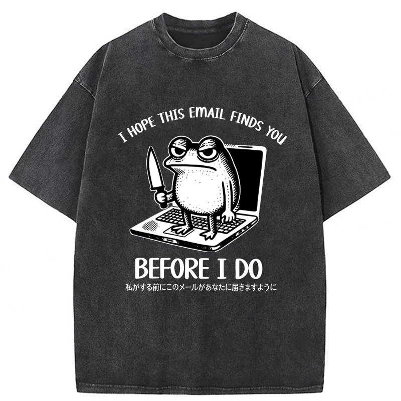 Tokyoviva Email Search Funny Frog Washed T-shirt
