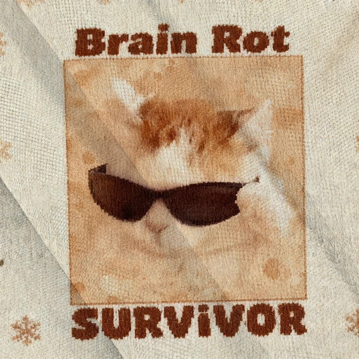 Baddiecat Brain Rot Survivor Cat Christmas Ugly Sweatshirt