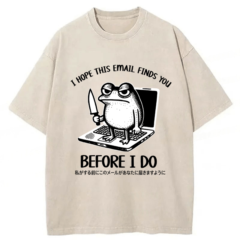 Tokyoviva Email Search Funny Frog Washed T-shirt
