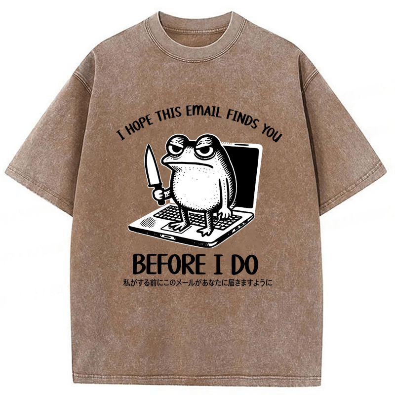 Tokyoviva Email Search Funny Frog Washed T-shirt