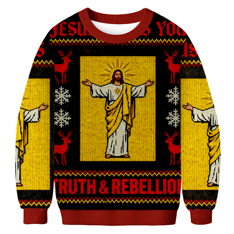 Baddiecat Truth & Rebellion Christmas Ugly Sweatshirt