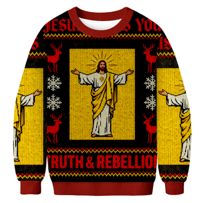 Baddiecat Truth & Rebellion Christmas Ugly Sweatshirt