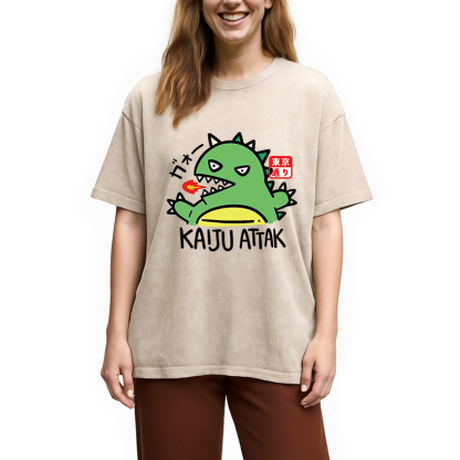 Kaiju Attack Washed T-Shirt