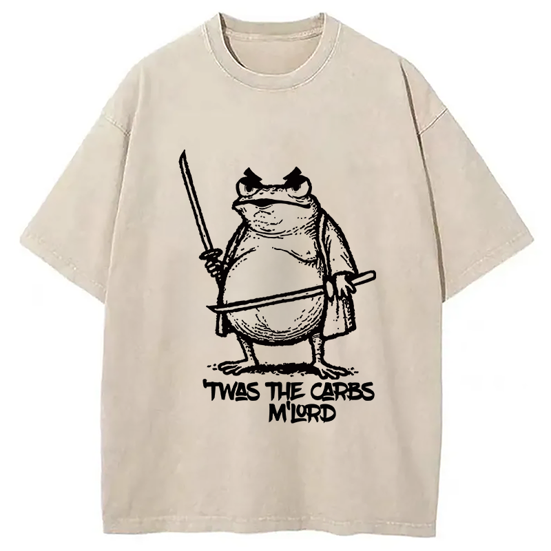 Fat Samurai Frog Washed T-Shirt