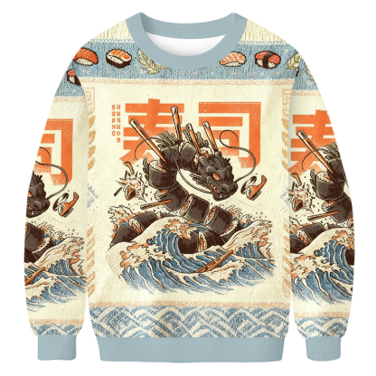 Baddiecat Tokyo Sushi Dragon Ugly Sweatshirt
