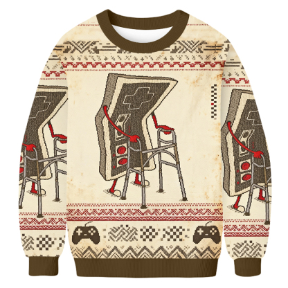 Baddiecat Old Gamer Ugly Sweatshirt