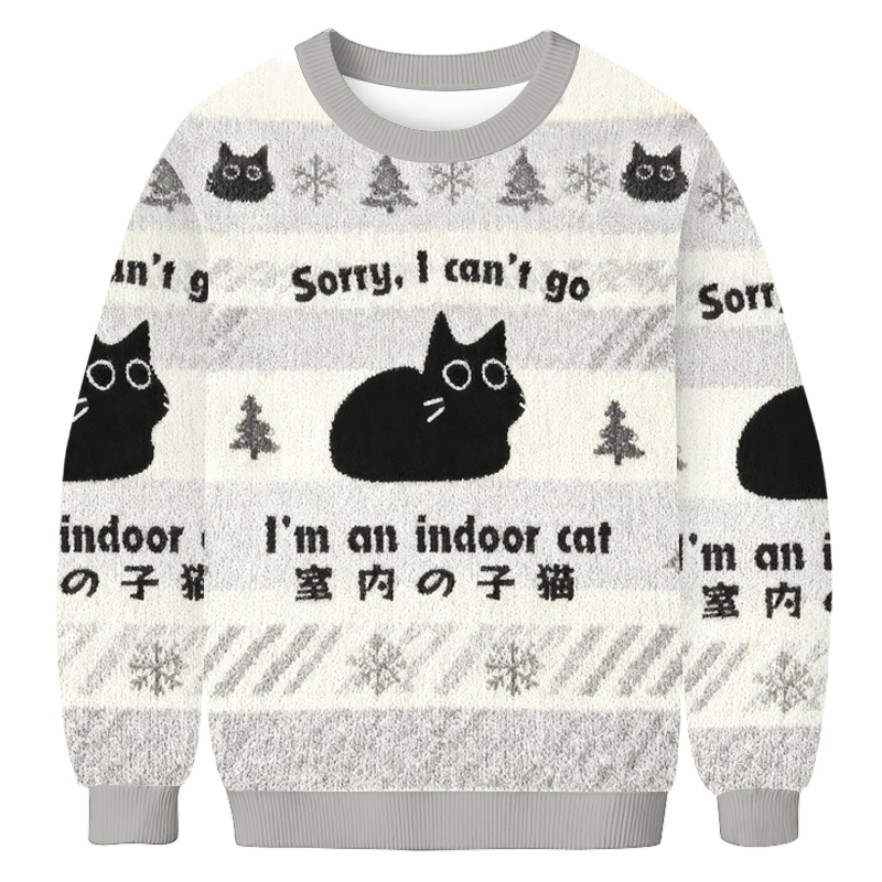 Tokyoviva Indoor Cat Christmas Ugly Sweatshirt