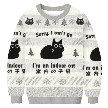 Baddiecat Indoor Cat Christmas Ugly Sweatshirt