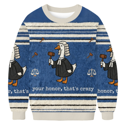 Baddiecat Goose Lawyer Christmas Ugly Sweatshirt
