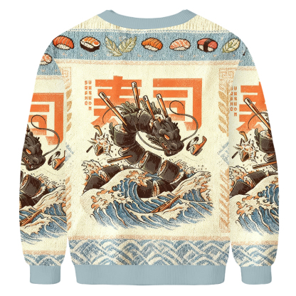 Baddiecat Tokyo Sushi Dragon Ugly Sweatshirt