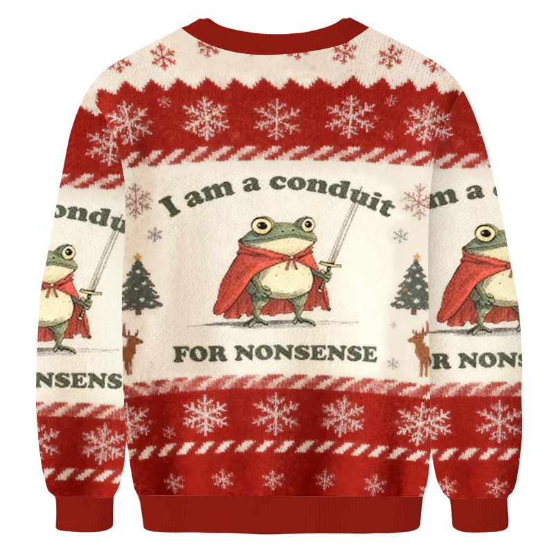Baddiecat I Am A Conduit For Nonsense  Christmas Ugly Sweatshirt