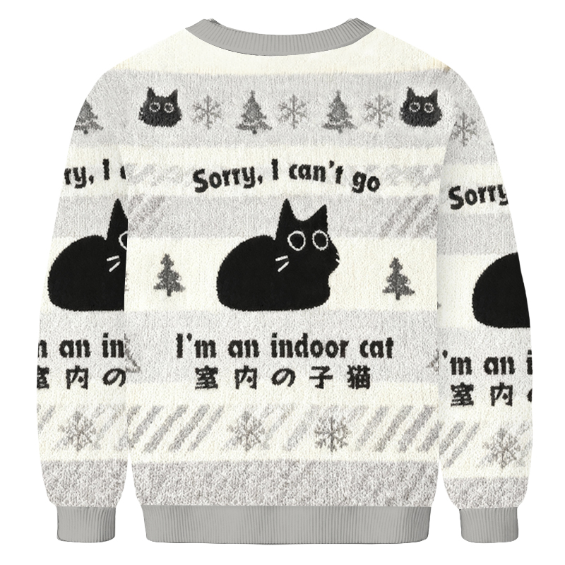 Baddiecat Indoor Cat Christmas Ugly Sweatshirt