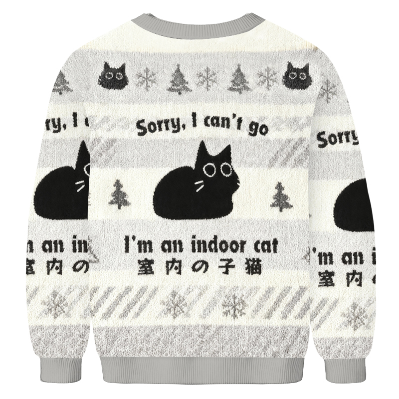 Baddiecat Indoor Cat Christmas Ugly Sweatshirt