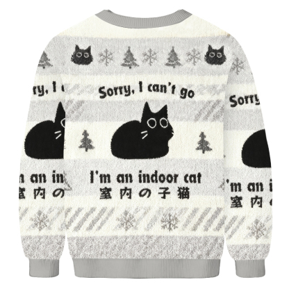 Baddiecat Indoor Cat Christmas Ugly Sweatshirt