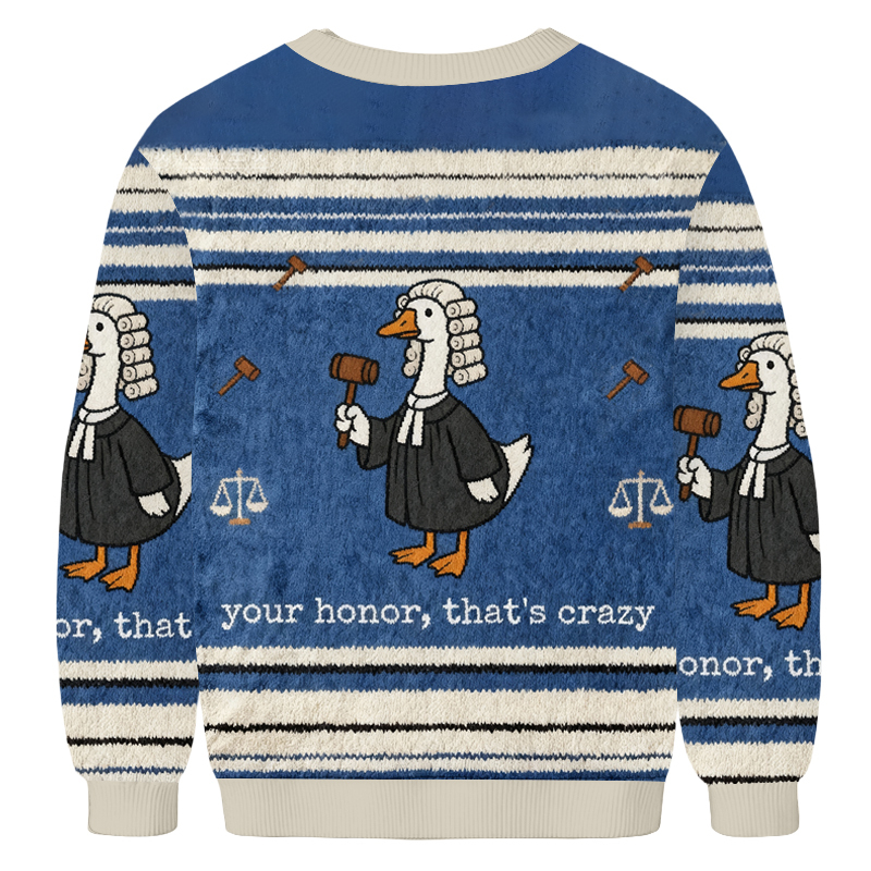 Baddiecat Goose Lawyer Christmas Ugly Sweatshirt