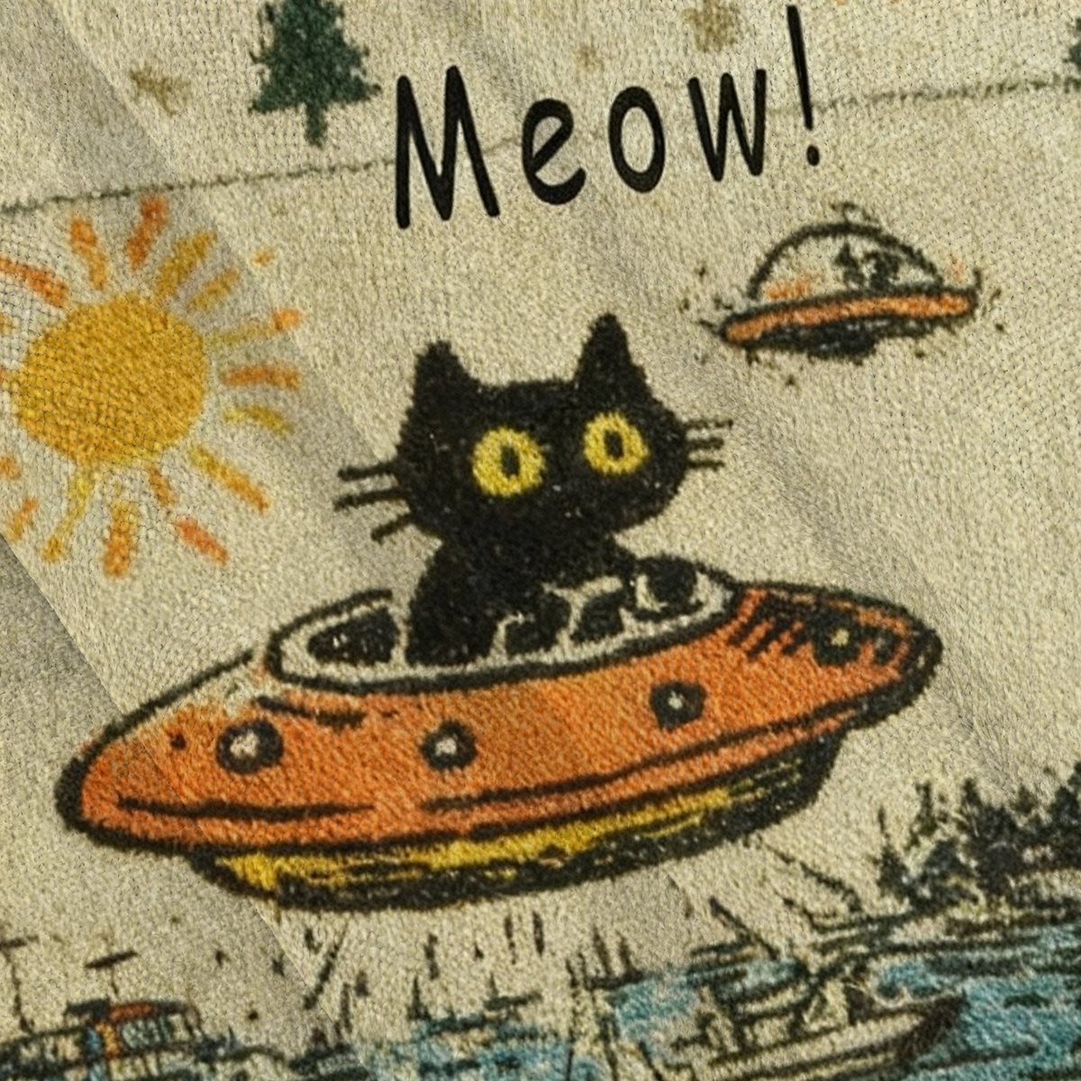 Baddiecat Retro Cat Meow Meme Christmas Ugly Sweatshirt