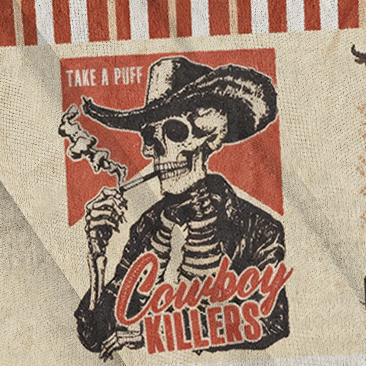 Baddiecat Western Smoking Skeleton Ugly Sweatshirt