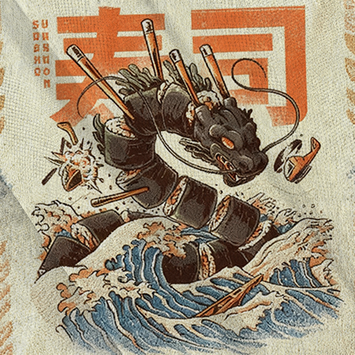 Baddiecat Tokyo Sushi Dragon Ugly Sweatshirt